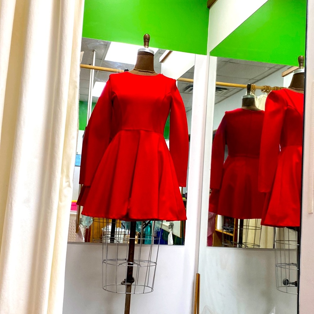 Red skater dress